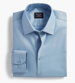 Modern Fit Non-Iron Dot Print Sateen Dress Shirt