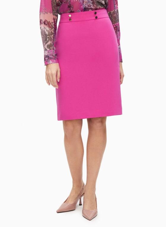 Decorative Button Pencil Skirt