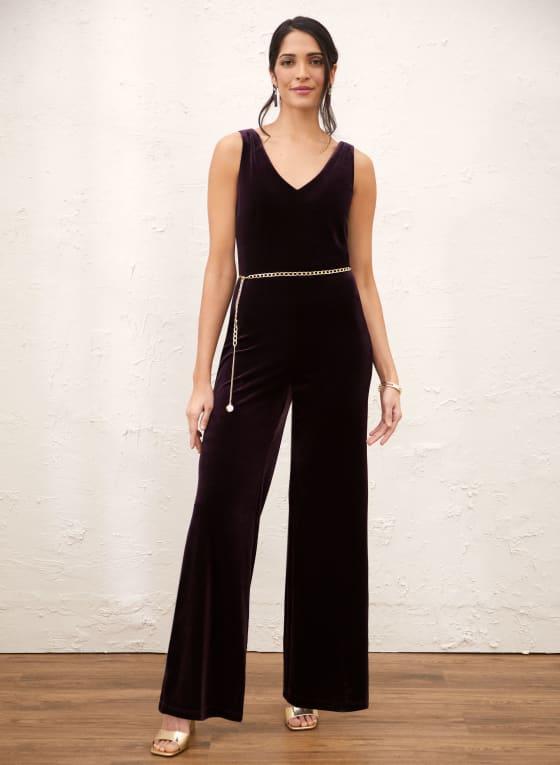 Belted Velvet Jumpsuit