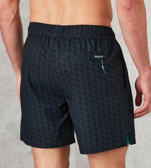 Modern Fit All Over Print Swim Shorts With Compression Liner