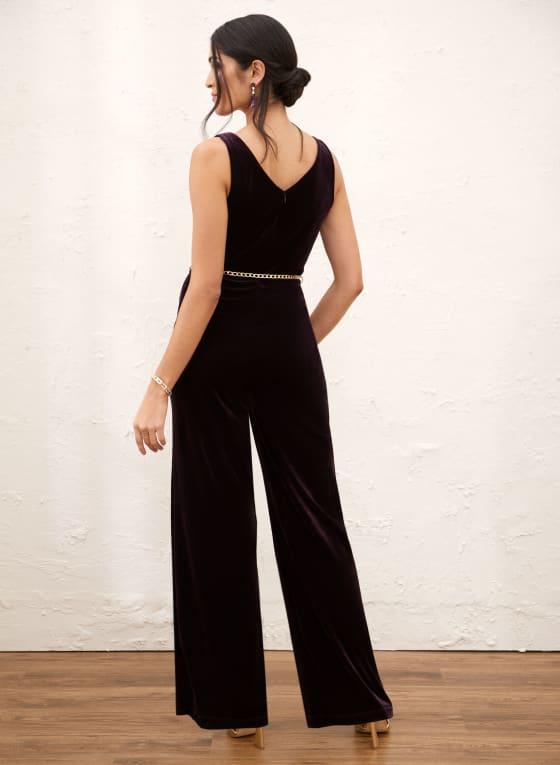 Belted Velvet Jumpsuit