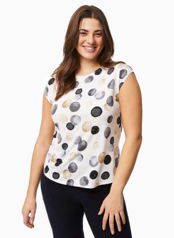 Dot Print Short Sleeve Top