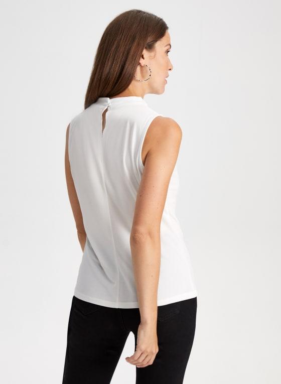 Pleated Mock Neck Top