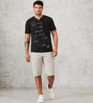 Modern Fit Short-Sleeve Space Dye Notch-Collar Tee