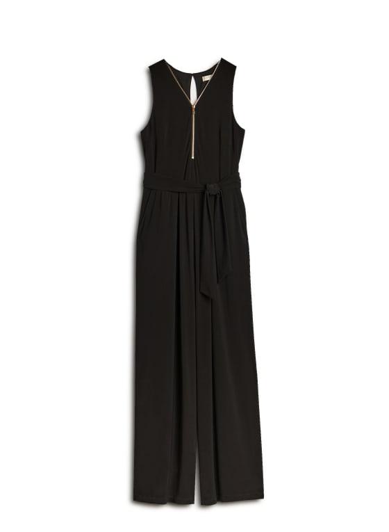 Zip Front Wide Leg Jumpsuit