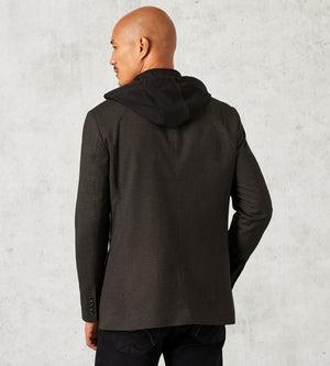 Modern Fit Knit Blazer with Detachable Hood