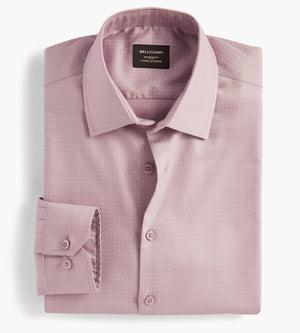 Modern Fit Non-Iron Dot Print Sateen Dress Shirt