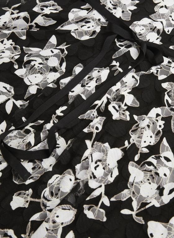 Floral Print Ribbon Belt Dress