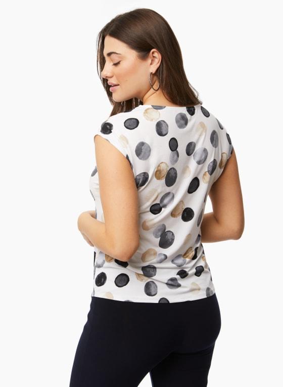 Dot Print Short Sleeve Top