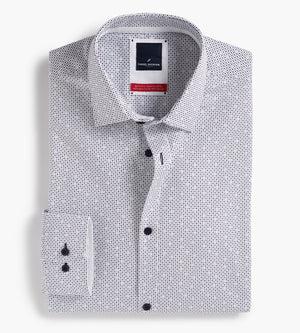 Slim Fit Stretch Non-Iron Dot Print Dress Shirt