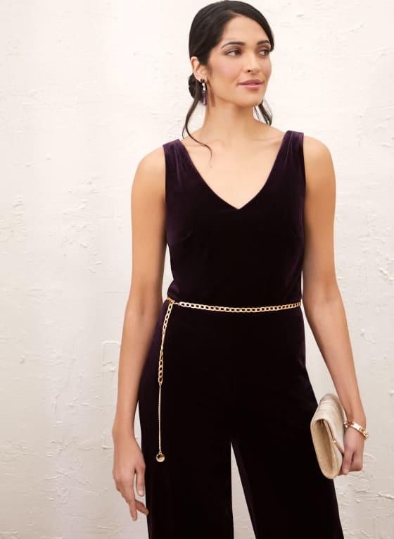 Belted Velvet Jumpsuit