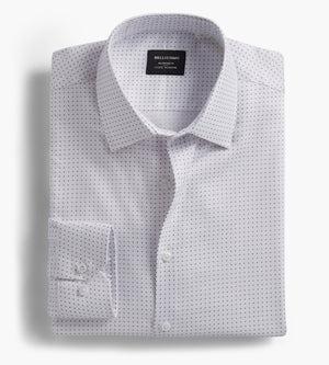 Modern Fit Non-Iron Dot Print Sateen Dress Shirt