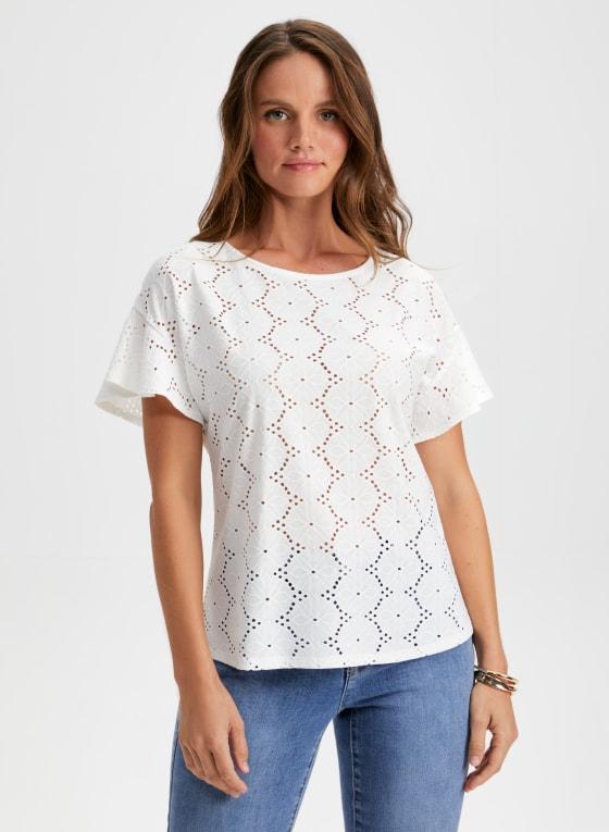 Short Sleeve Eyelet Top