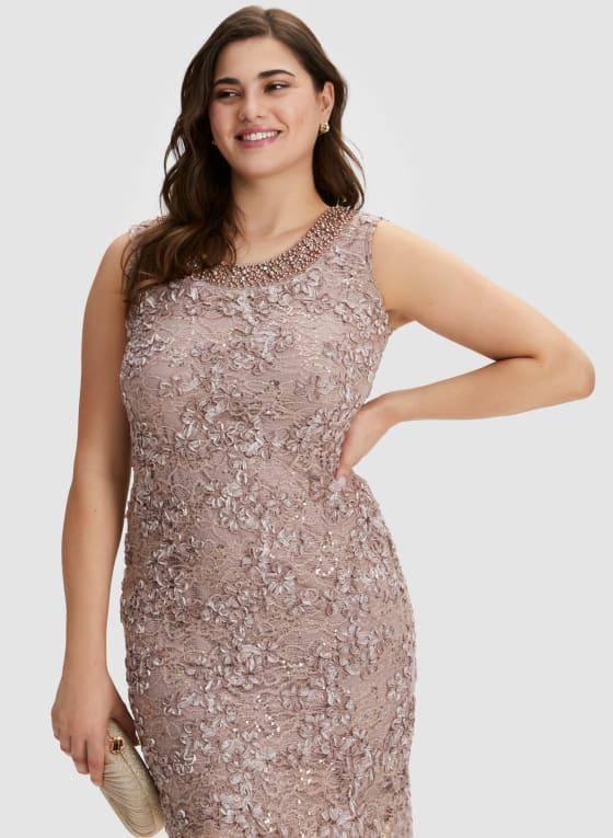 Lace Dress & Cascading Jacket Set