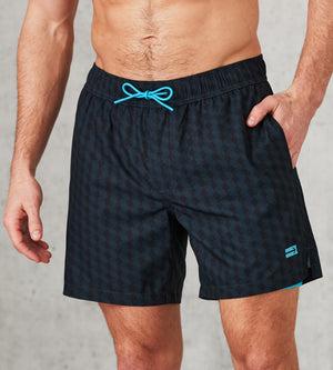 Modern Fit All Over Print Swim Shorts With Compression Liner