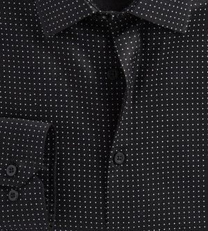 Modern Fit Non-Iron Dot Print Sateen Dress Shirt