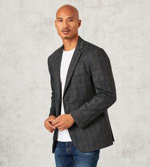 Modern Fit Knit Blazer with Detachable Hood