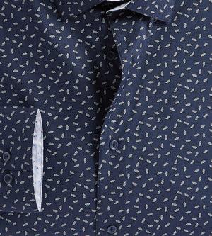 Slim Fit Floral Print Dress Shirt