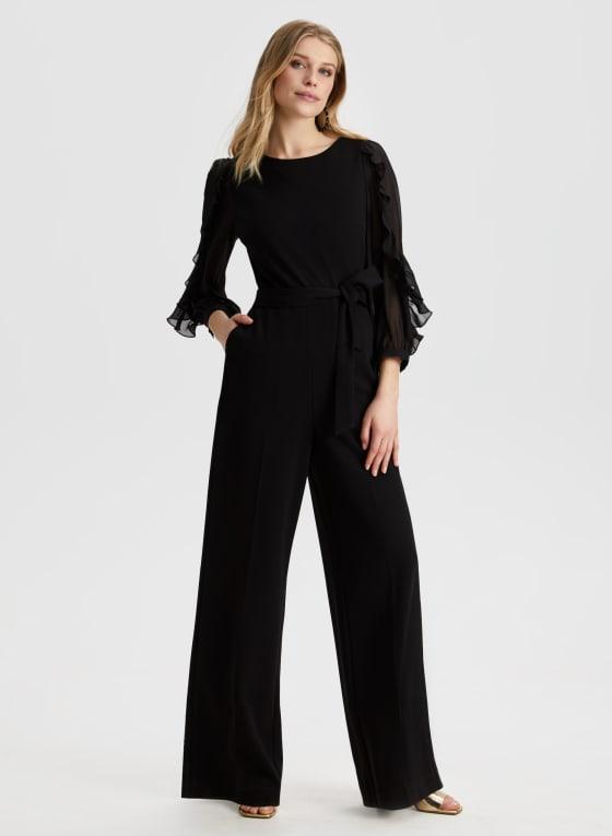 Ruffle Sleeve Wide Leg Jumpsuit