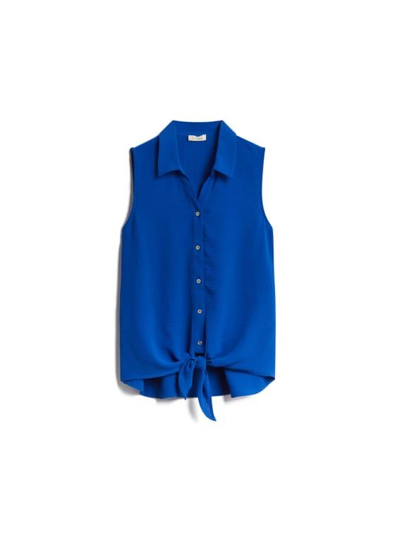 Tie Front Sleeveless Blouse