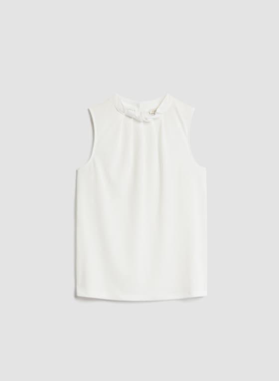 Pleated Mock Neck Top