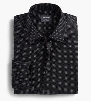 Modern Fit Non-Iron Dot Print Sateen Dress Shirt