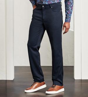 Modern Fit Five-Pocket 360° Stretch Herringbone Pants