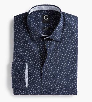 Slim Fit Floral Print Dress Shirt